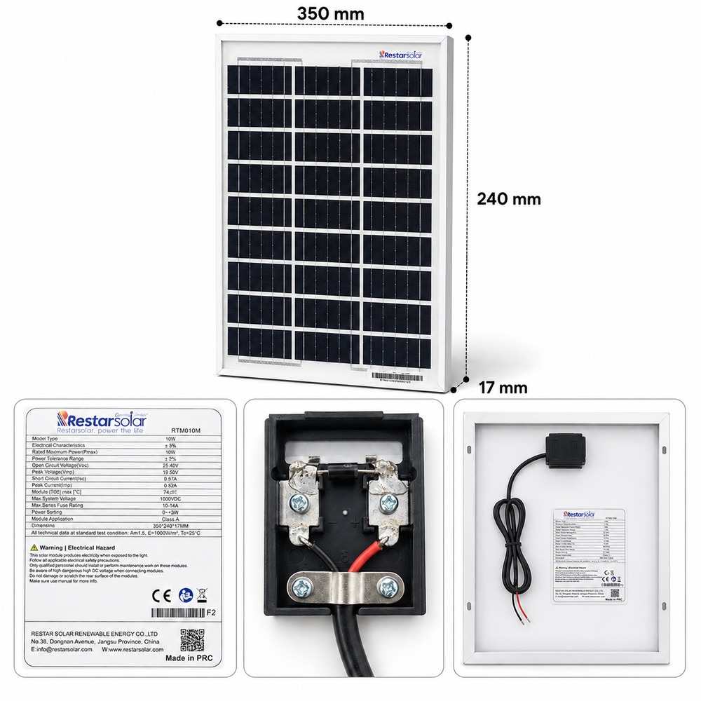 پنل خورشیدی Restar Solar | توان 10 وات